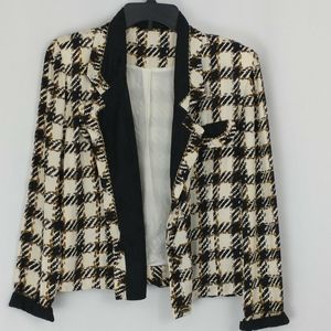Vintage Black, Brown, and Gold 90s Plaid Blazer